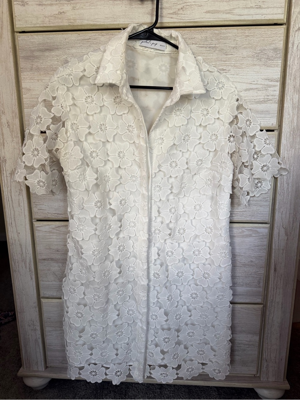 Petal & Pup White Floral Lace Shirt Dress
